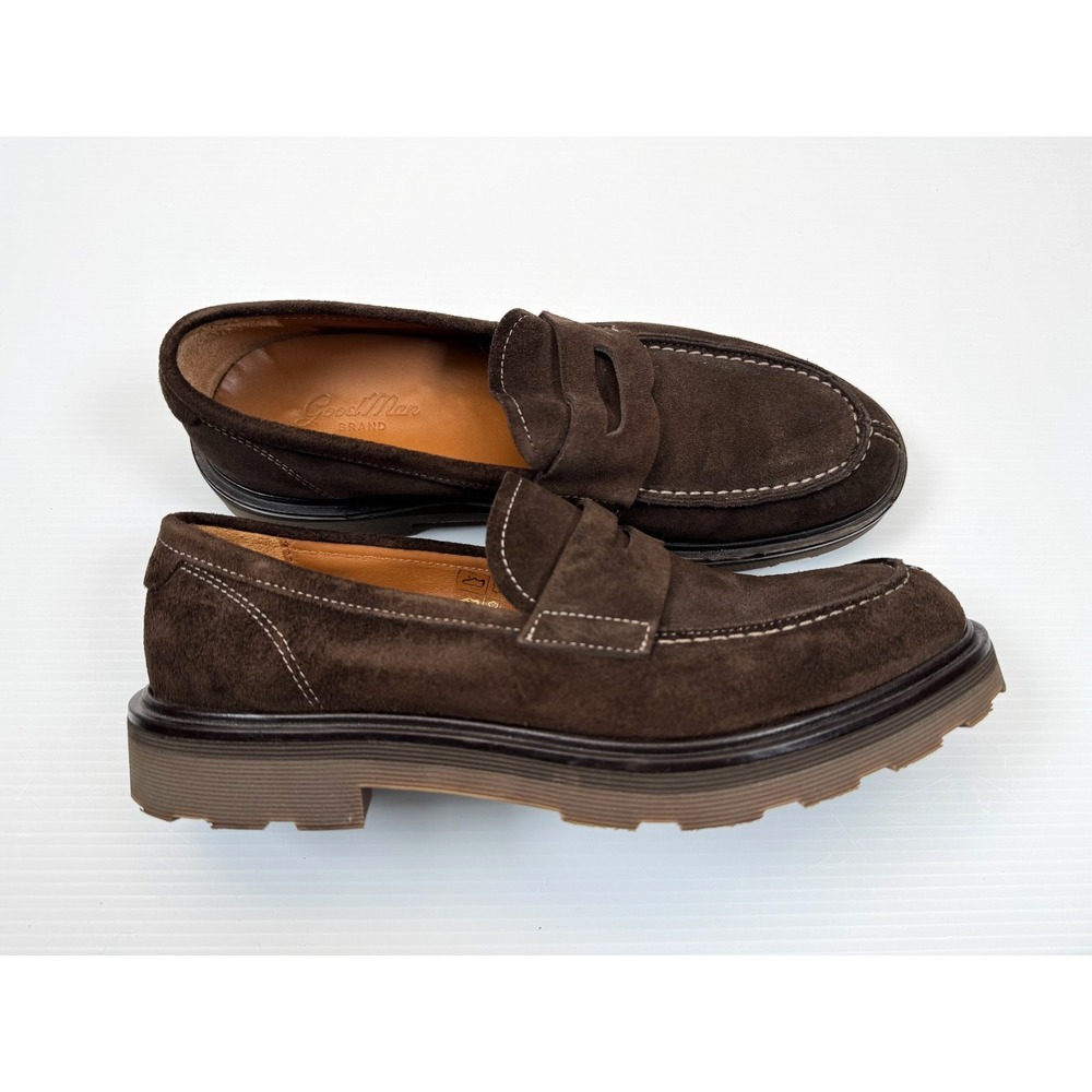 GOOD MAN BRAND Lexington Penny Loafer Mens 8 EUC Leather Suede‎ Slip on Brown